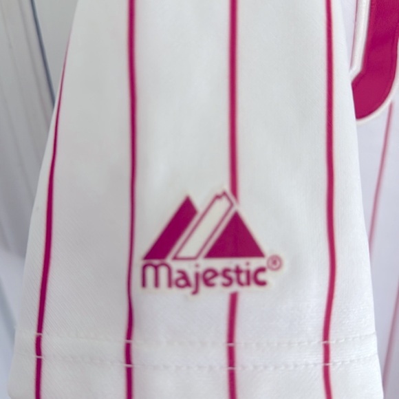 Vintage majestic Philadelphia Phillies pinstripe baseball jersey no name,unisex - Picture 4 of 9